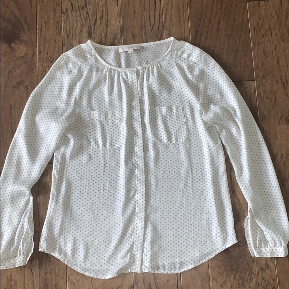 LOFT White & Black Blouse